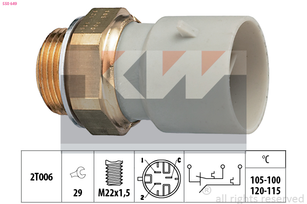 Teplotný spínač ventilátora chladenia KW
